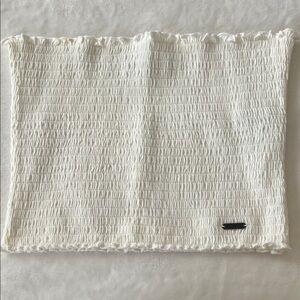 Hollister White Smocked Fabric